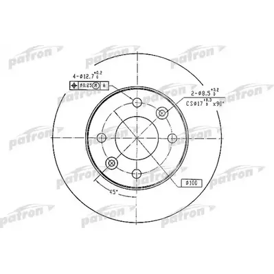 Диск тормозной передний NISSAN: KUBISTAR 03-, RENAULT: 11 84-88, 19 PATRON PBD1016