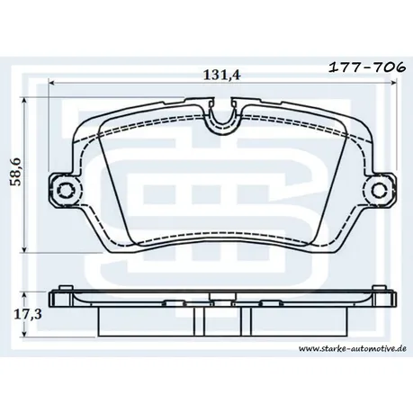 Колодки тормозные LANDROVER RANGE ROVER IV задние STARKE 177-706
