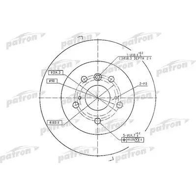 Диск тормозной задний TOYOTA: CAMRY 91-96, CAMRY 96-01, CAMRY 01-, PATRON PBD7005