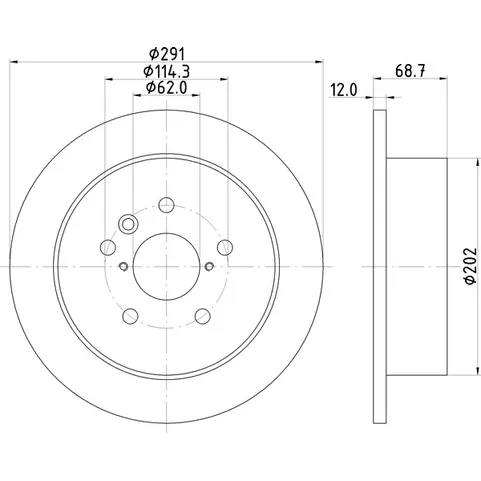 Диск тормозной задний NISSHINBO ND1039K