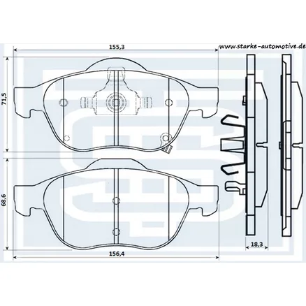 Колодки тормозные перед. TOYOTA AVENSIS (T22) for 15 07.2001-- STARKE 179-865
