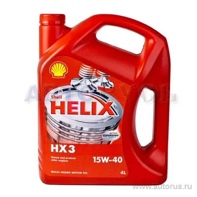 Масло моторное SHELL Helix HX3 15W-40 минеральное 4 л 550023157