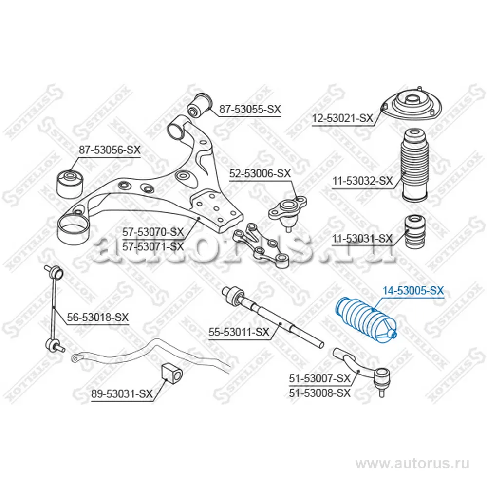 Пыльник рейки рулевой Kia Sportage 04> STELLOX 14-53005-SX