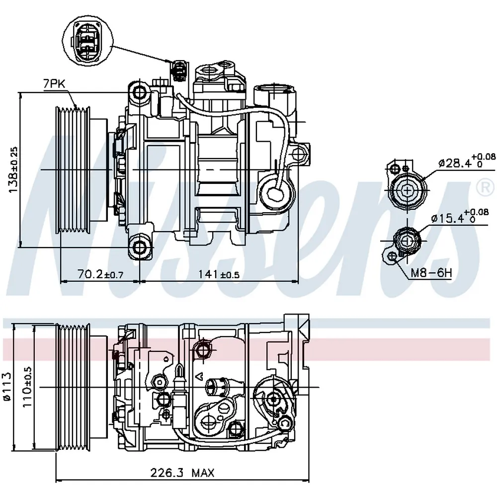 Компрессор кондиционера VW Touareg NISSENS 89237