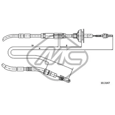 Трос сцепления VW SCIROCCO ALL MANUAL Metalcaucho 83637