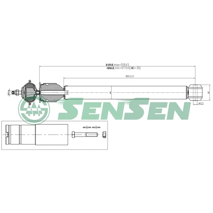 Амортизатор_подвески передний газовый MB W140/C140 91-99 SENSEN 32120007