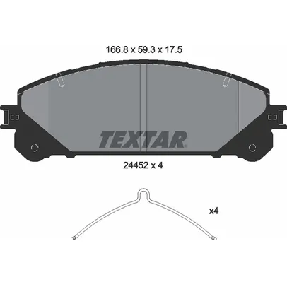 Колодки тормозные передние TEXTAR 2445201