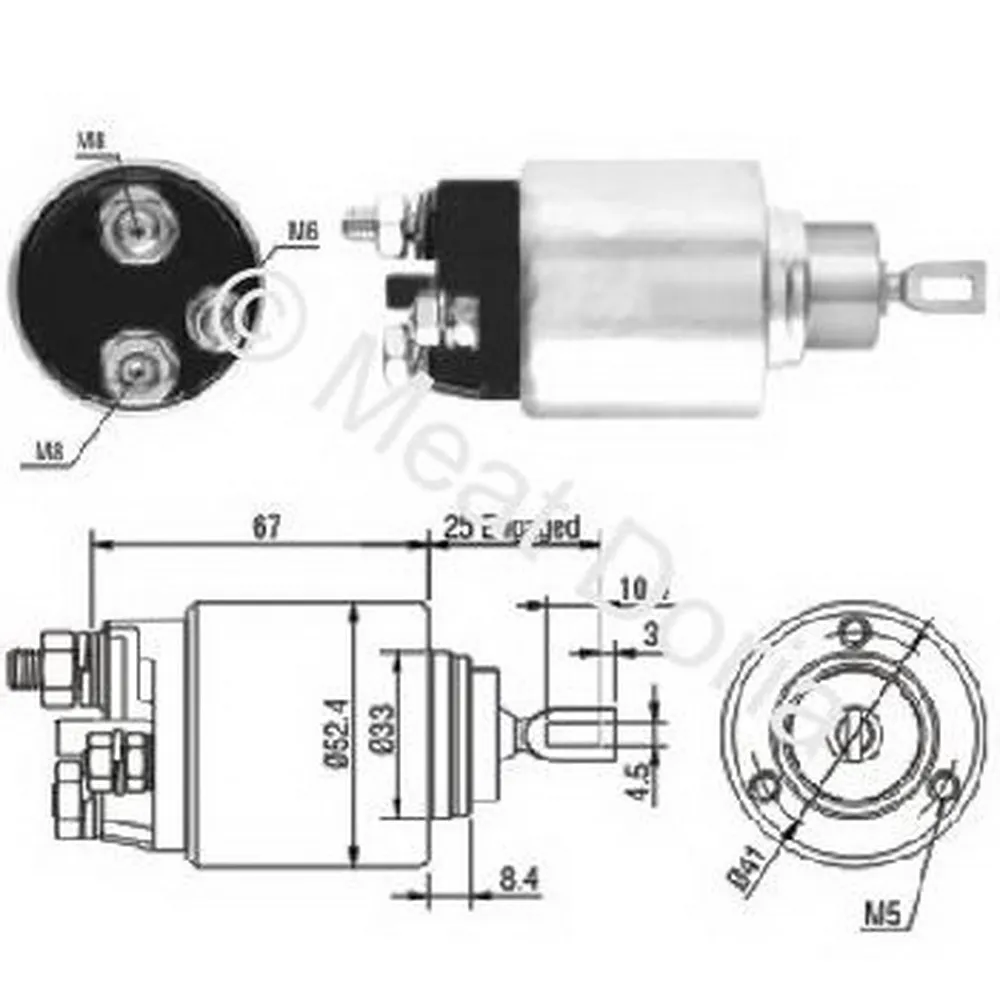 Втягивающее реле стартера CITROEN/FIAT/FORD/PEUGEOT mot.2.2TDCI/2.4TDCI MEAT & DORIA 46151
