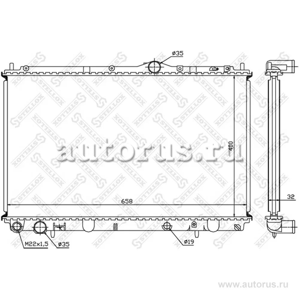 Радиатор системы охлаждения Mitsubishi Carisma 1.9TD 96-00, Volvo STELLOX 10-25957-SX