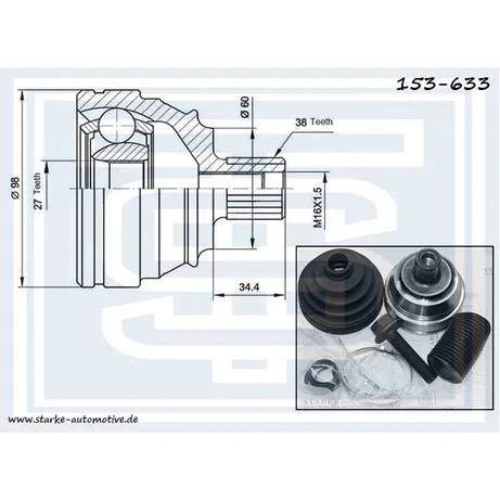 ШРУС VW T-4 01.95-- без ABS STARKE 153-633