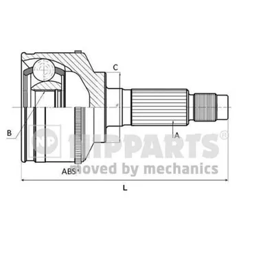 Шрус наружный HONDA CR-V 2.0 99-06 NIPPARTS J2824136