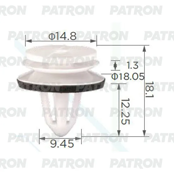 Клипса пластмассовая Seat / Skoda / VW / Audi применяемость: Клипса обш PATRON P37-2346