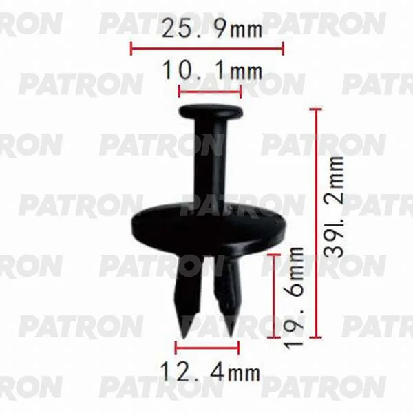 Клипса пластмассовая Daewoo, GM. 12mm применяемость: панель приборов, б PATRON P370393