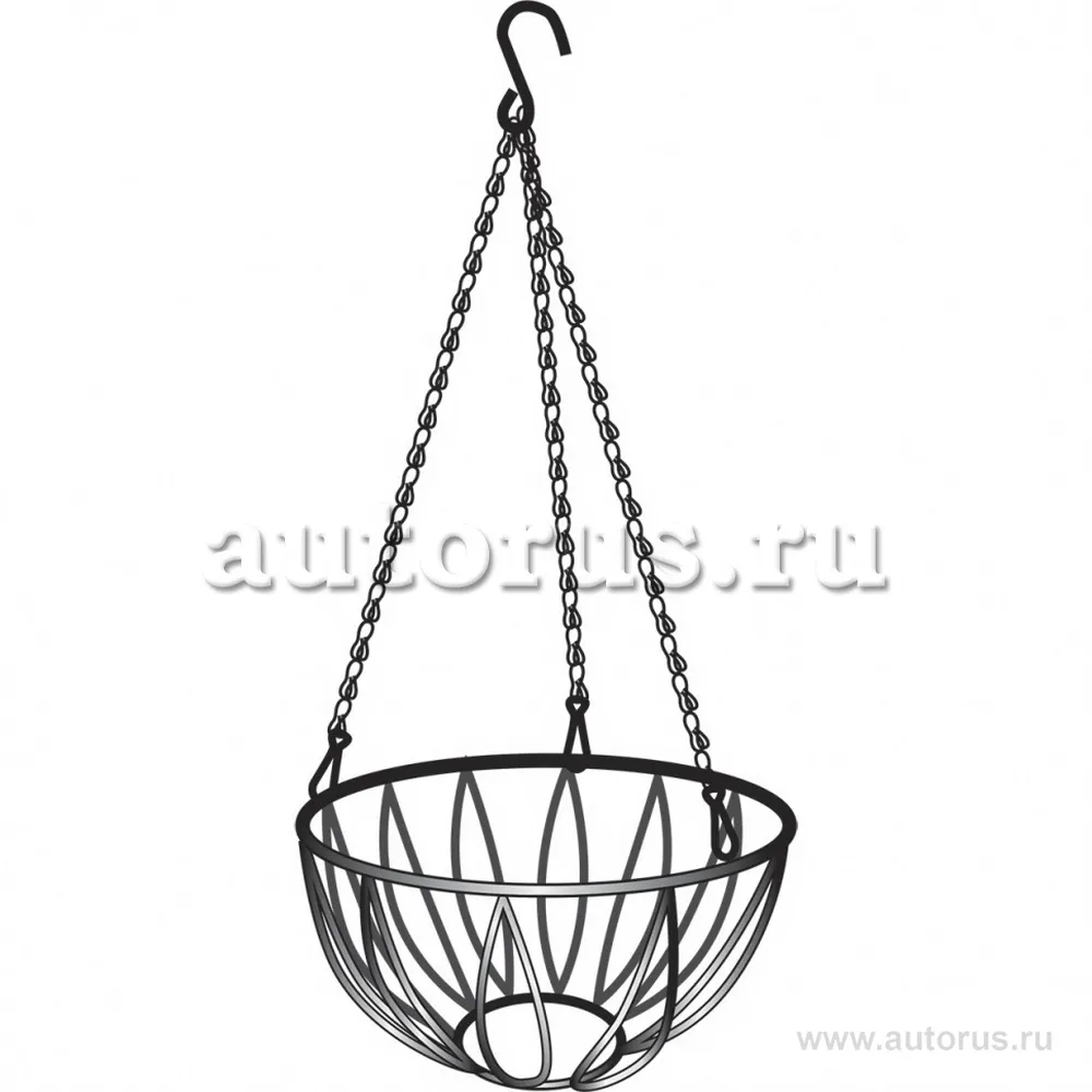 Подвесное кашпо, D 25,4 см, высота с цепью и крюком 53,5 см Palisad 69016 PALISAD 69016