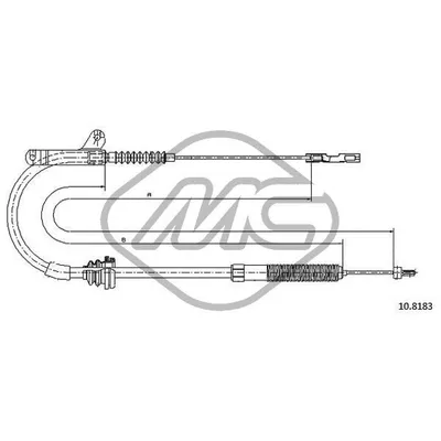 Трос ручника 740-940-960 (MULTILINK) ANT.-FRONT Metalcaucho 83569