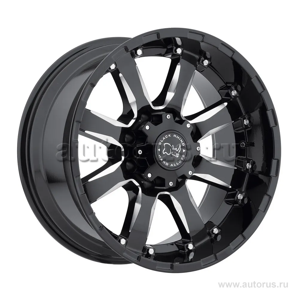 Диск литой R18 9J 8x165/120 ET12 BLACK RHINO Sierra Gloss Black Mirror Machine Cut Lip 1890SRA128165B22