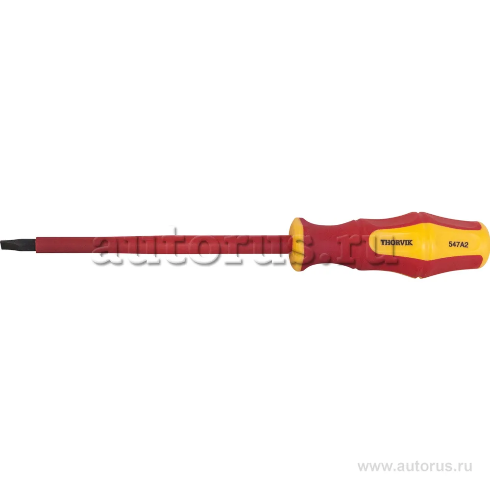 Отвертка шлицевая диэлектрическая VDE 1000 v SL2.5x75 мм THORVIK SDLI275