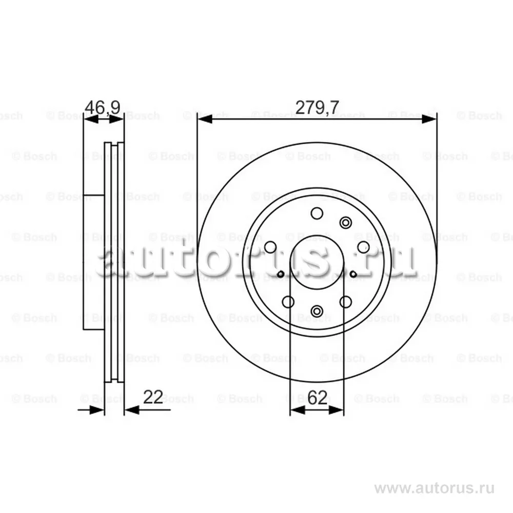 Диск тормозной передний, PREMIUM-2 BOSCH 0 986 479 S58