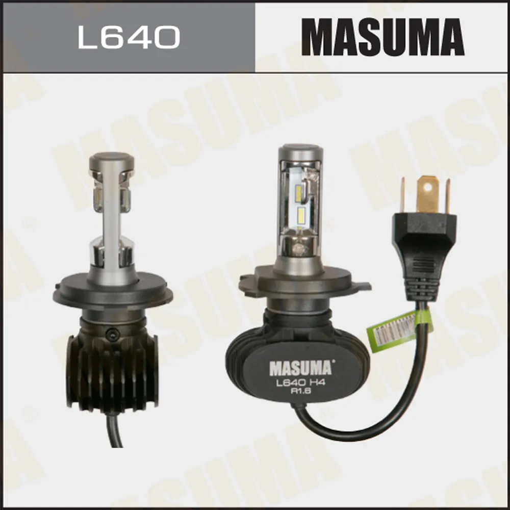 Лампа светодиодная 12/24V H4 18W 4000lm P43t 6000K MASUMA LED 2 шт. картон L640