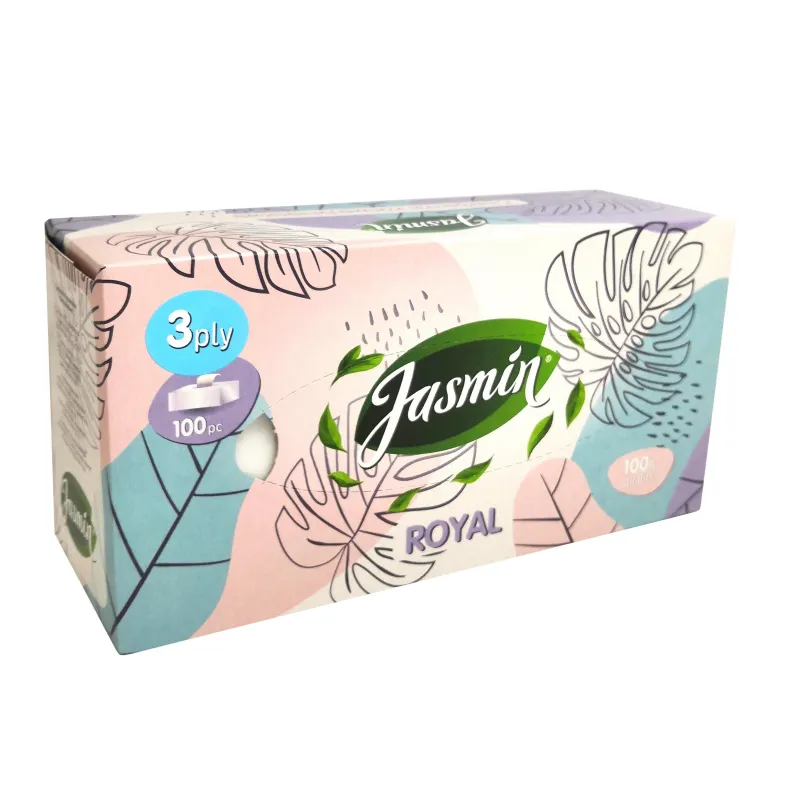Салфетки косметические Jasmin 3-сл. 100шт./уп.белые 601053
