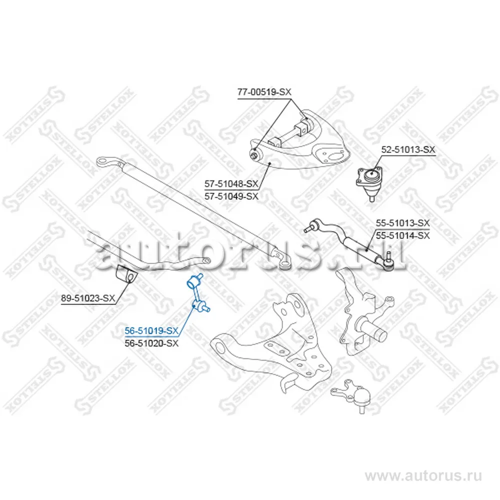Тяга стабилизатора переднего левая Hyundai Terracan all 01> STELLOX 56-51019-SX