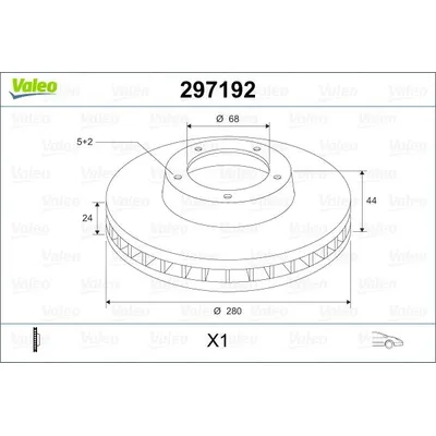 Диск тормозной передний VALEO 297 192