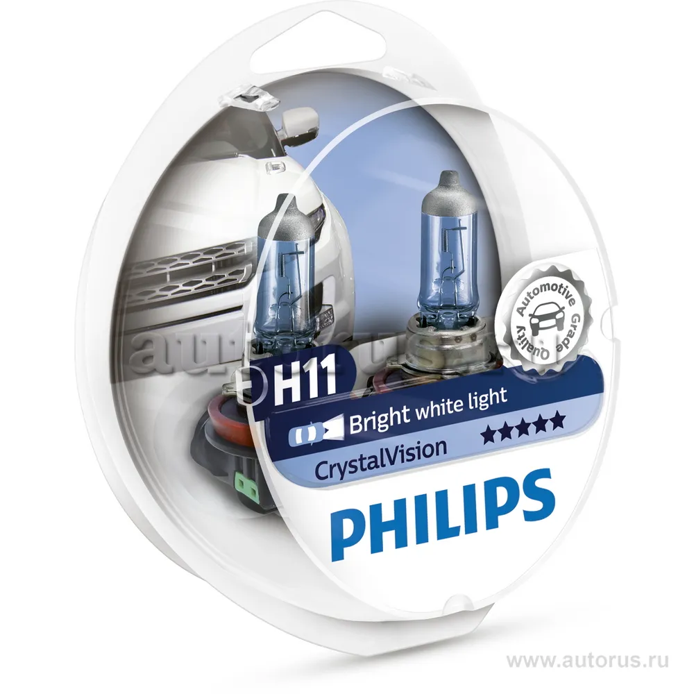 Лампа 12V H11+W5W 5W PHILIPS Crystal Vision 2 шт. DUOBOX 12362CVSM