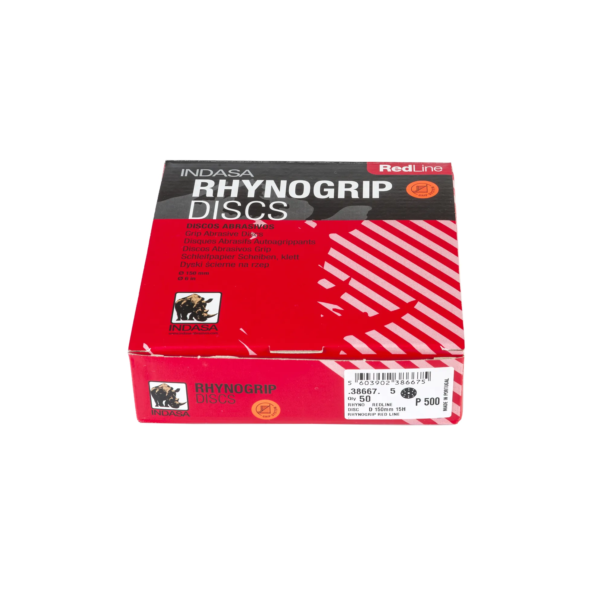 Круг RHYNOGRIP (15H) D150мм Р500 (1уп.х50шт) Indasa 38667