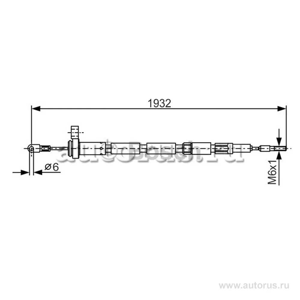 Трос ручного тормоза VOLVO 240 74-93, 260 74-82, 1987477346