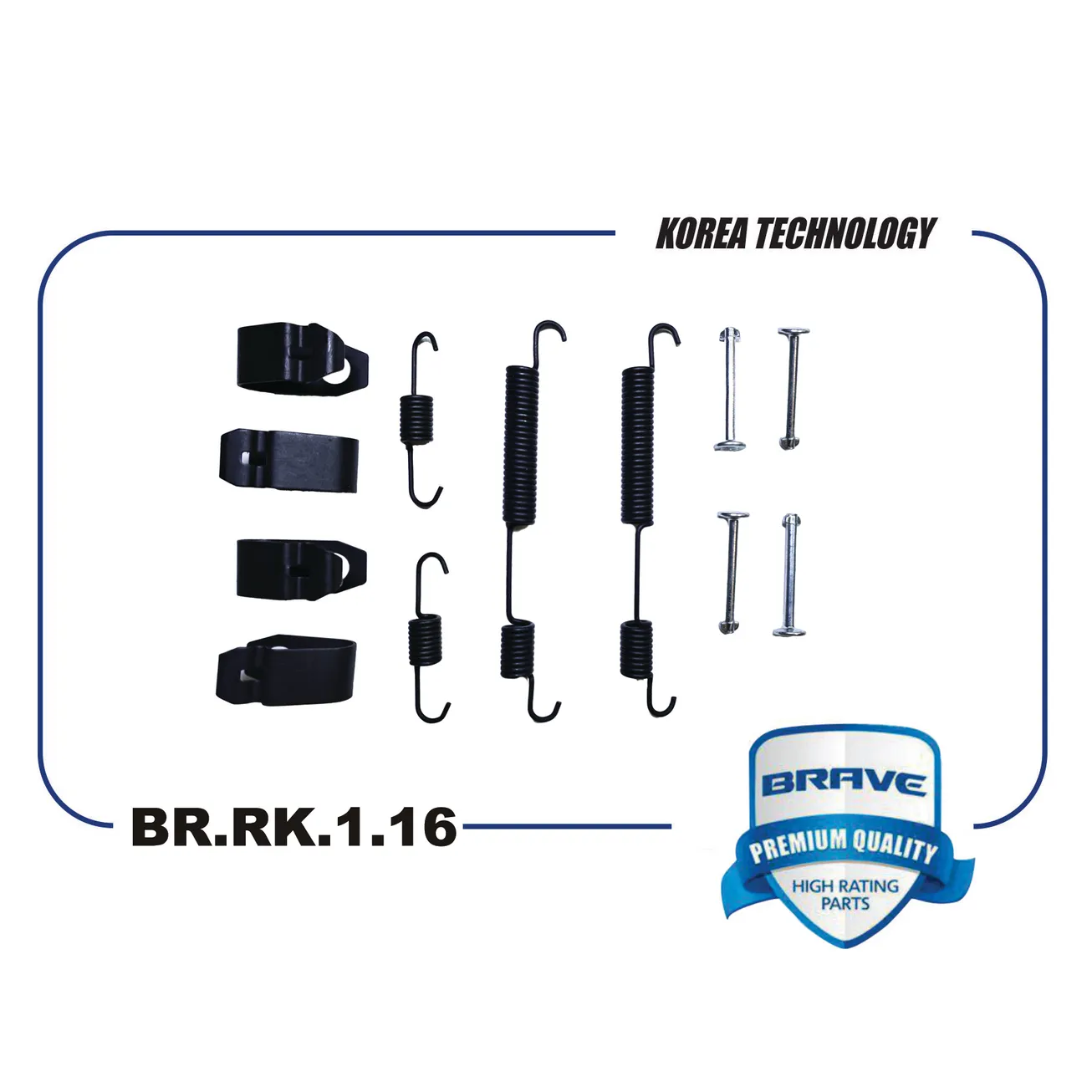 Ремкомплект задних тормозных колодок BR.RK.1.16 58311-0U000 Kia Rio, Hyundai Solaris, Accent, Getz BRAVE BR.RK.1.16