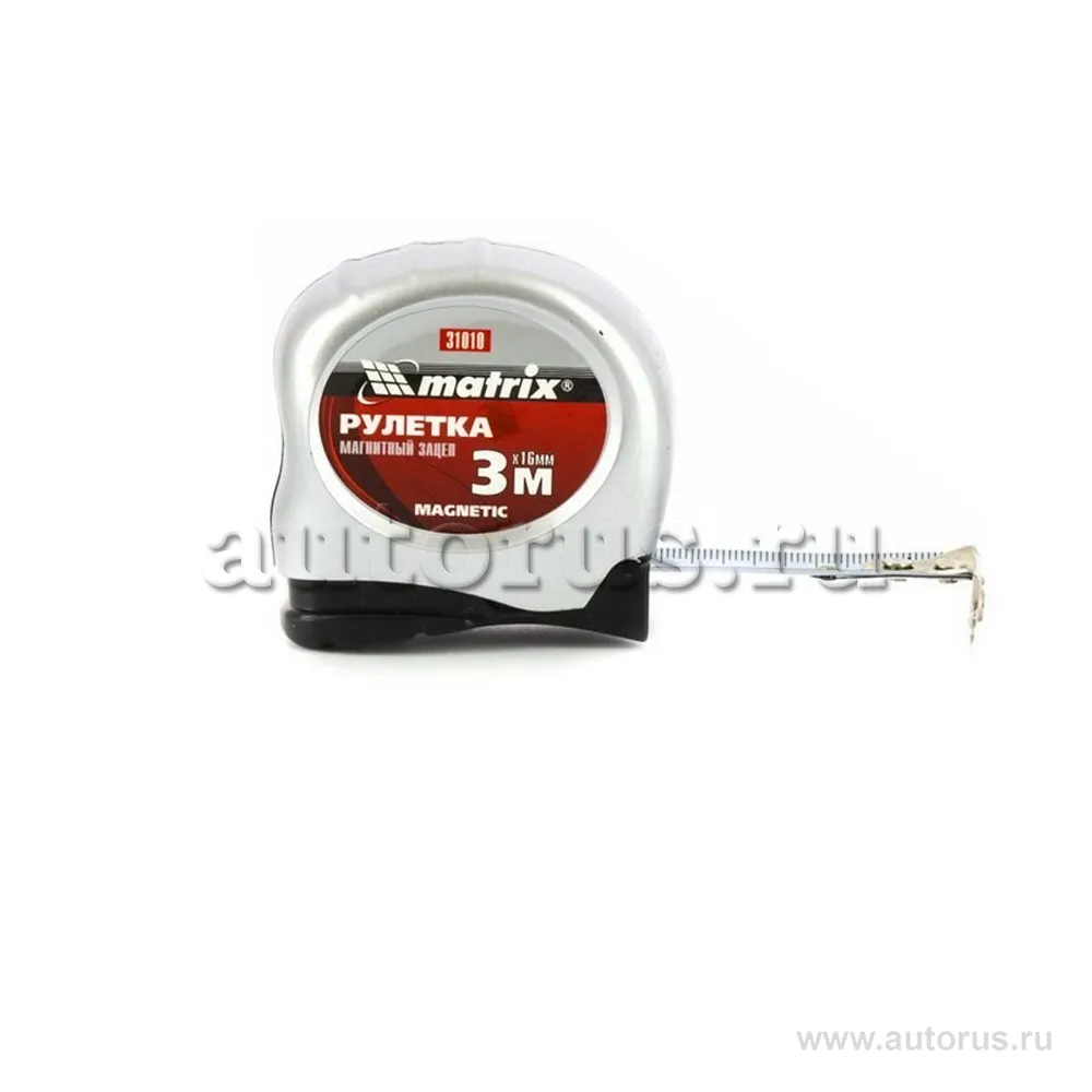 Рулетка Magnetic, 3 м x16 мм, магнитный зацеп MATRIX 31010