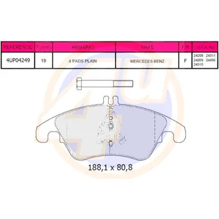 Колодки передние MER W204/C207/C218/W212/R172 2.0-5.0 07- 4U 4UP04249
