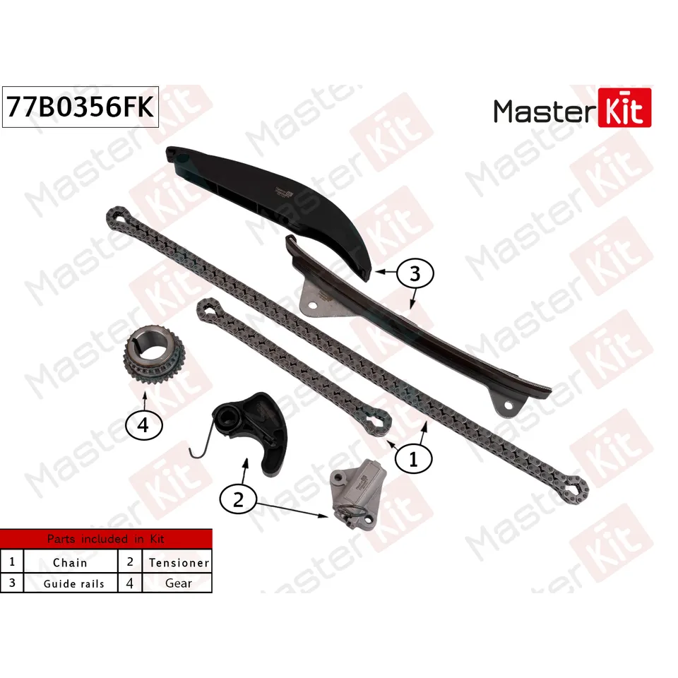 Комплект цепи ГРМ HYUNDAI/KIA GANA 2021- MASTERKIT 77B0356FK