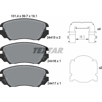 Колодки тормозные передние BUICK CHEVROLET HOLDEN OPEL SAAB VAUXHALL TEXTAR 2441501
