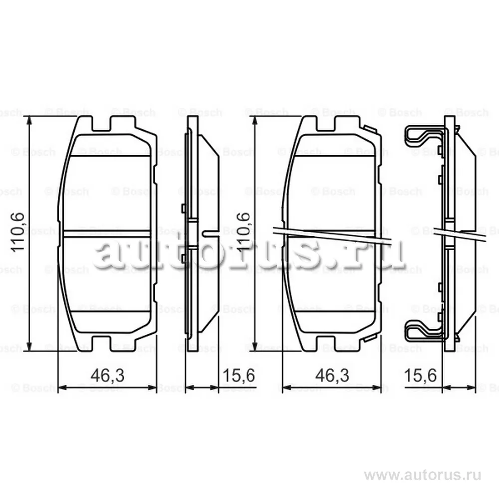 Колодки тормозные HYUNDAI Terracan (01-) задние (4шт.) BOSCH 0986494137