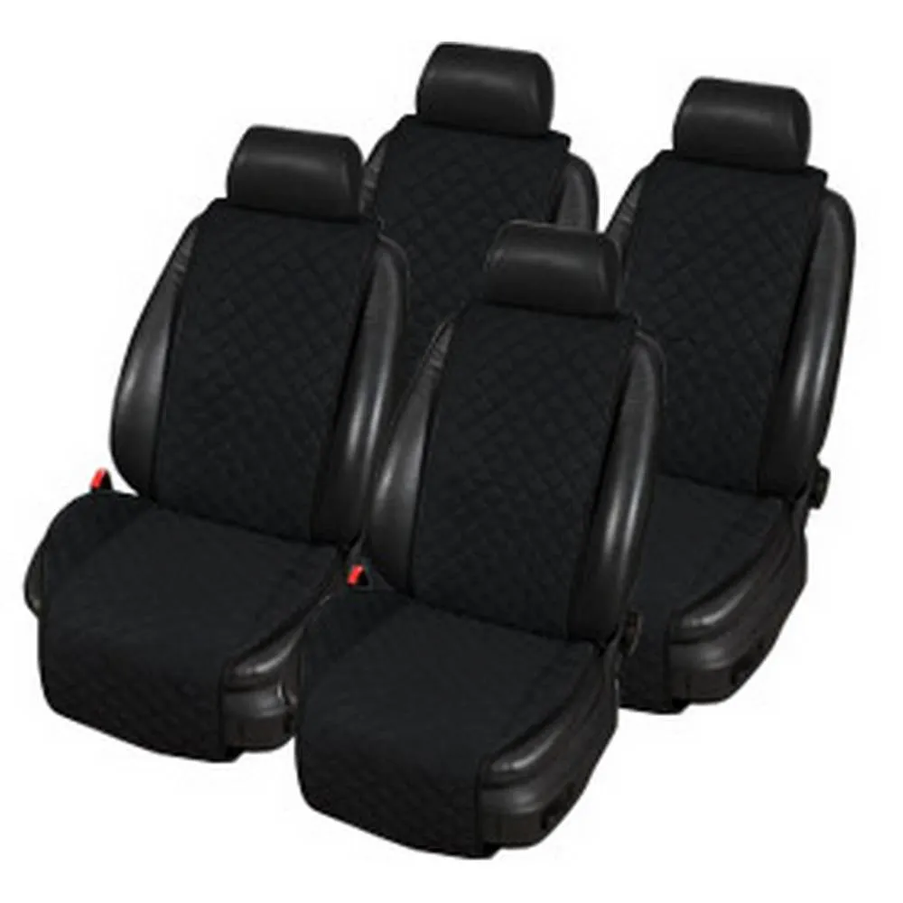 Универсальная накидка Алькантара, цвет: черный , комплект на весь салон, 5шт.