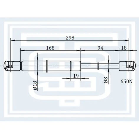 Амортизатор багажника AUDI A4 (B5+) / AUDI A6 (C5) 11.2000-- L298mm / 650N STARKE 183-026