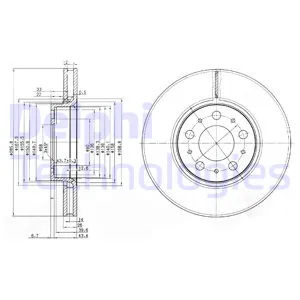 Диск тормозной передний DELPHI BG3513