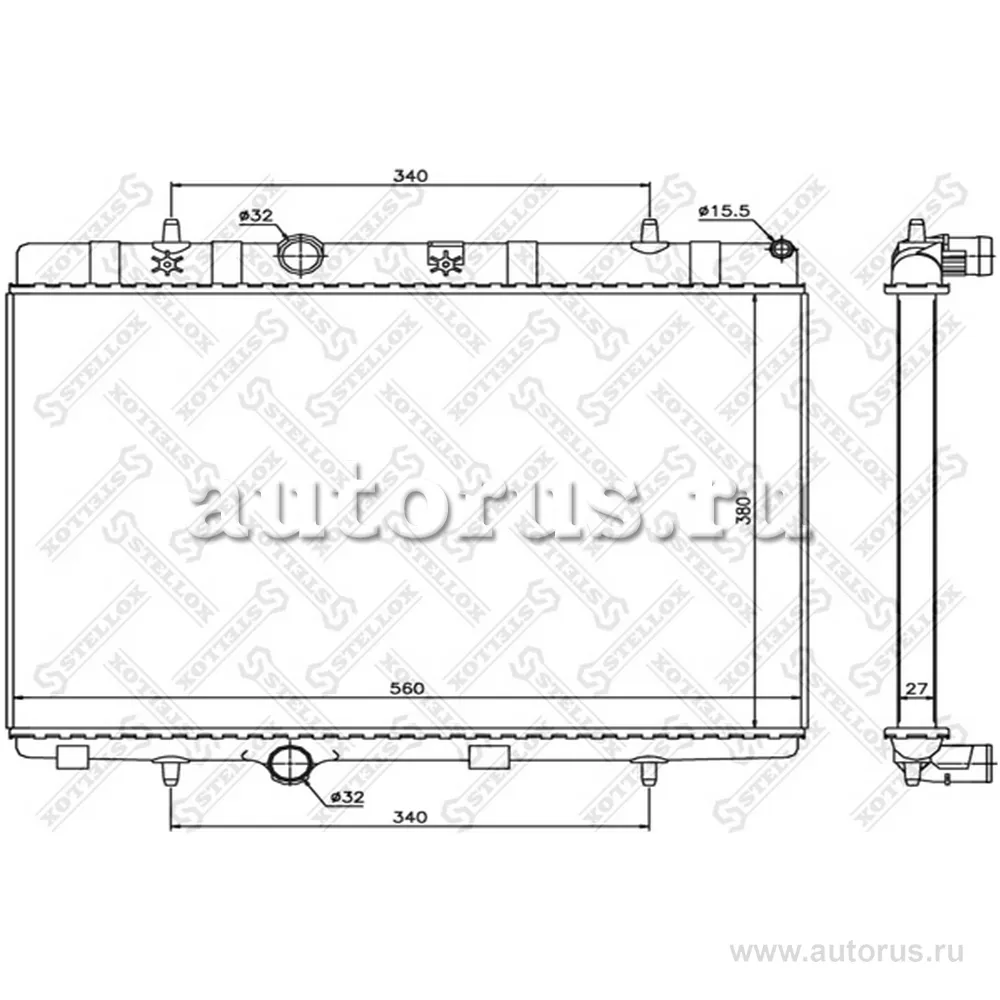 Радиатор системы охлаждения Citroen C2/C3 1.4/1.6 04> STELLOX 10-26119-SX