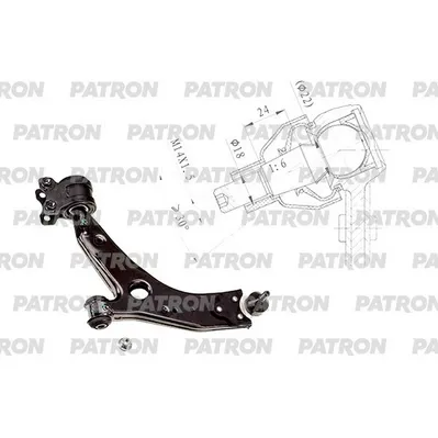Рычаг подвески левый, конус 18мм FORD: FOCUS II 01/06-, C-MAX 01/ PATRON PS5273L