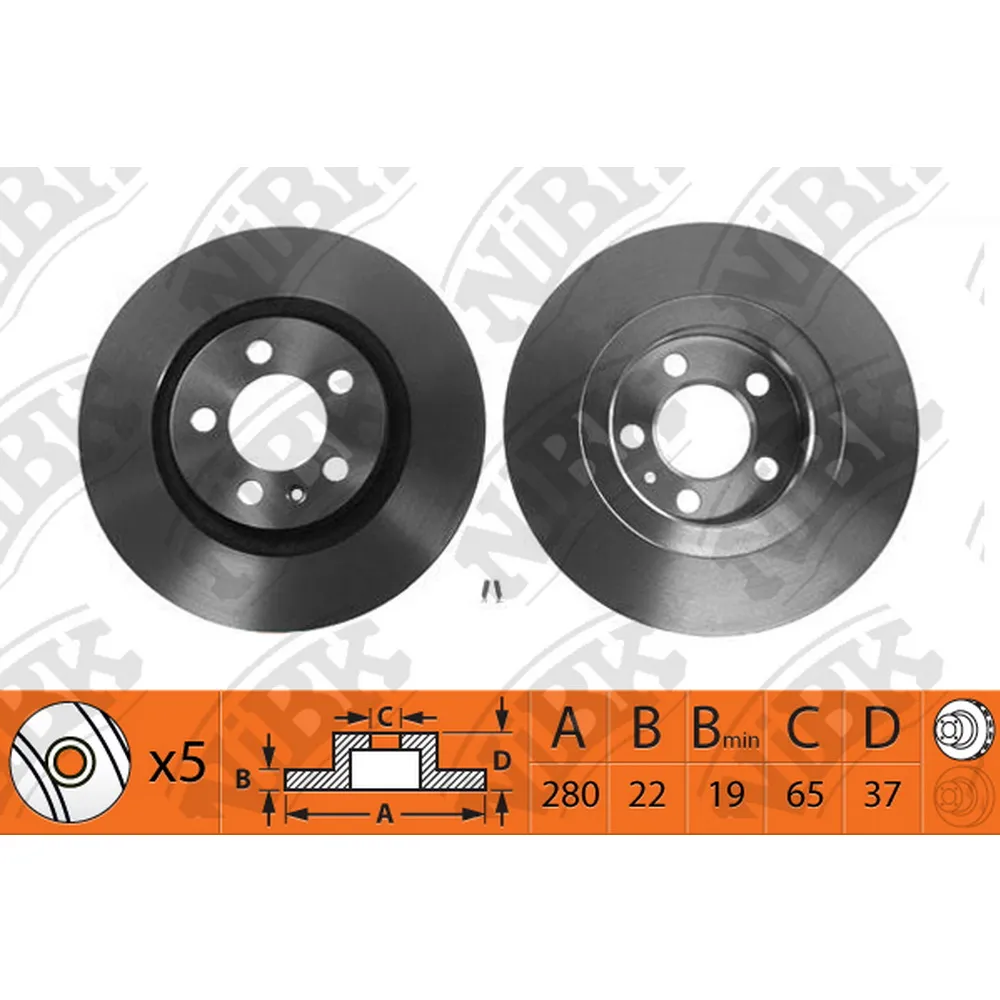 Диск тормозной передний VAG A3/OCTAVIA/BORA/GOLF IV/NEW BEETLE NIBK RN1083