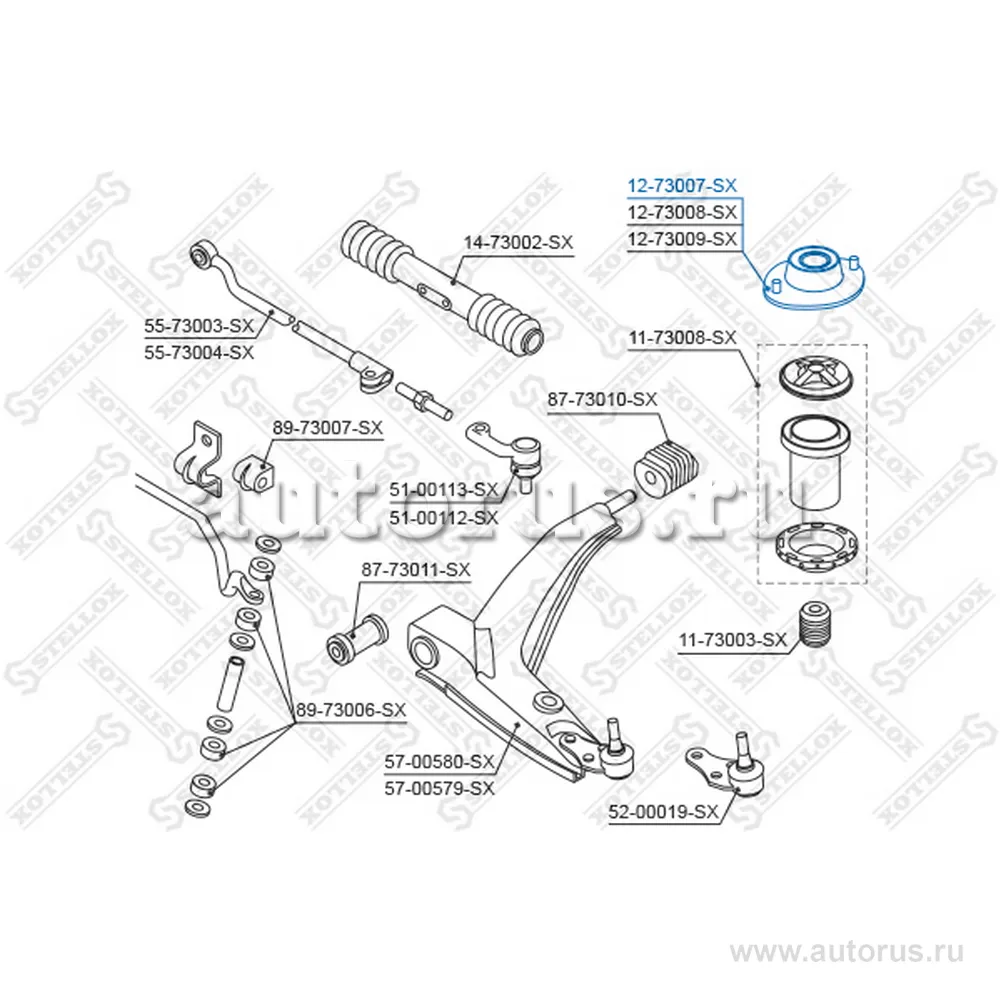 Опора амортизатора переднего VIN:  STELLOX 12-73007-SX