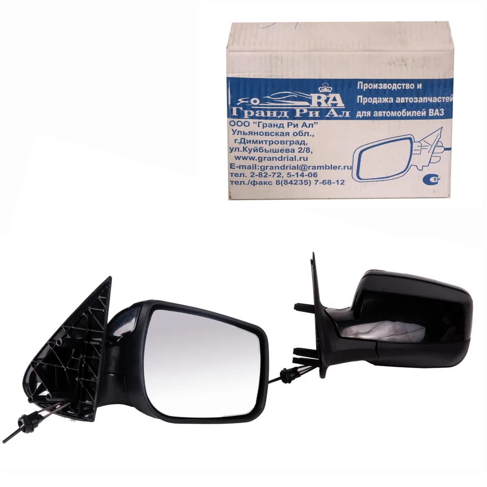 Зеркало боковое ВАЗ 1118 Калина, 2190 Гранта трос правое ГрандРиАл GR01000