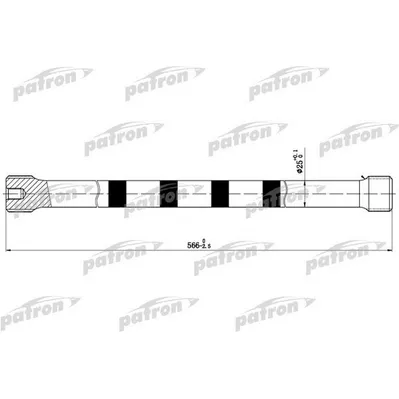 Торсион лев RENAULT KANGOO L565мм, 30-31 зуб. PATRON PTB1001