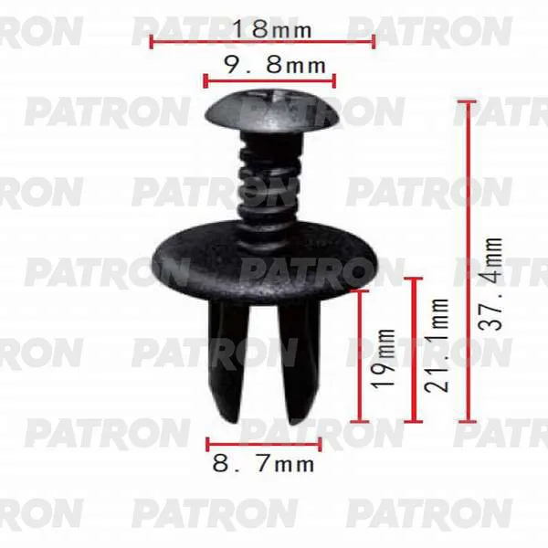 Клипса пластмассовая Alfa Romeo, Fiat, Lancia применяемость: внутренняя PATRON P370315