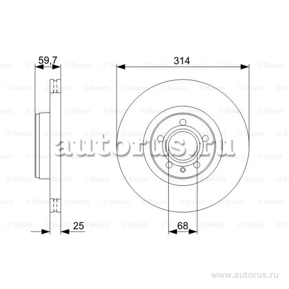 Диски тормозной передний для AD BOSCH 0 986 479 301