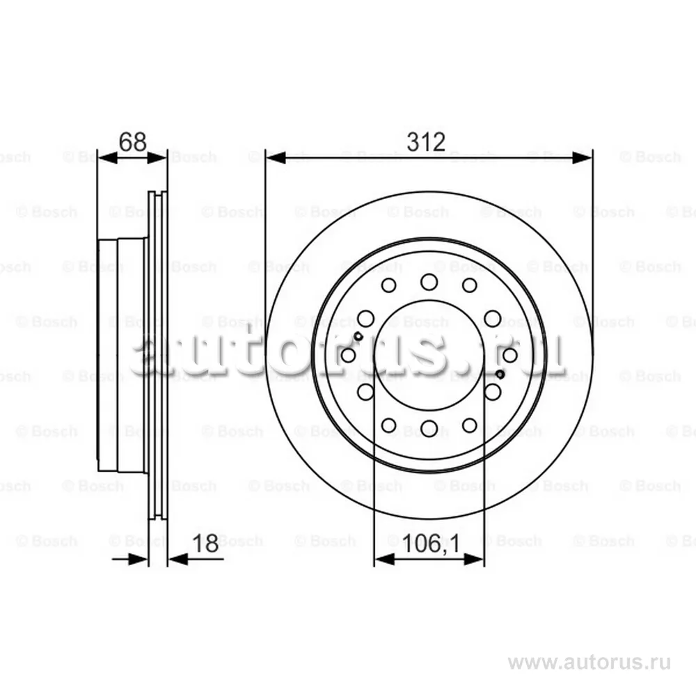 Диск тормозной задний BOSCH 0986479S36