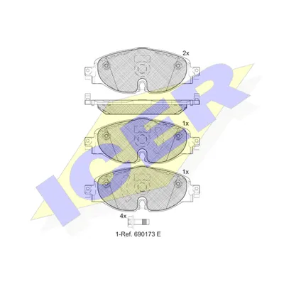 Колодки передние AUDI Q3 II/SKODA Karoq/VW Tiguan II ICER 182111-204