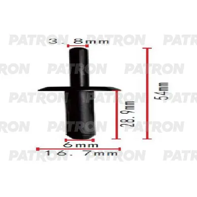 Клипса пластмассовая GM применяемость: заклёпка пластиковая PATRON P37-1837