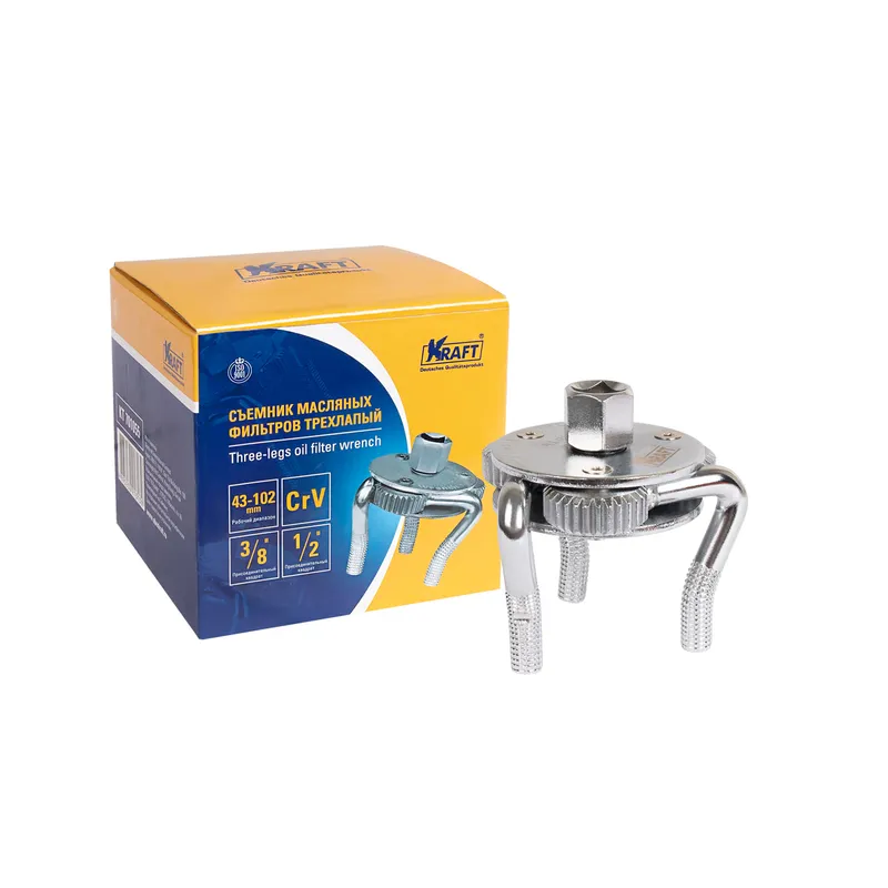 Съемник масляных фильтров трехлапый 43-102 мм KRAFT KT701055